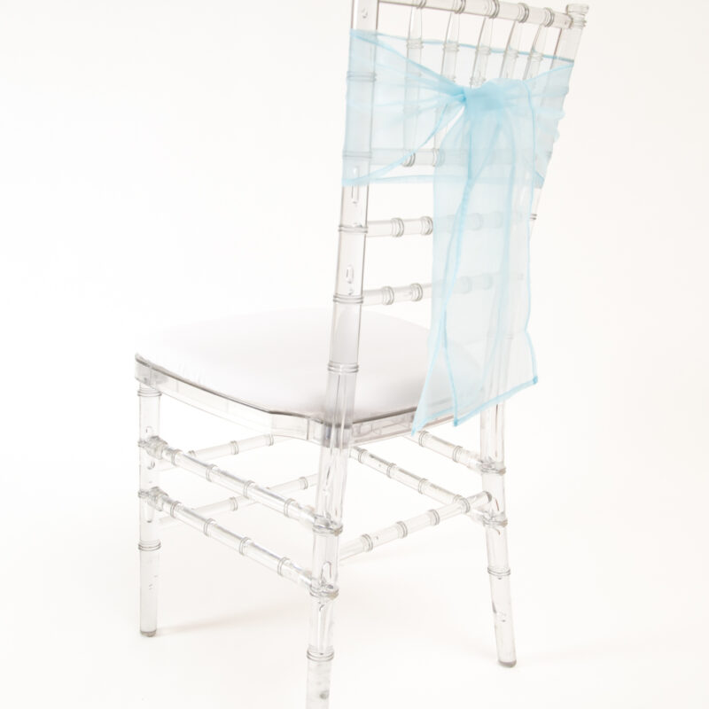 Moña Celeste Clara de Organza