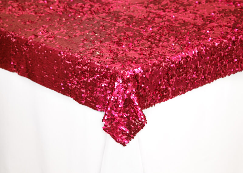 Sobre mantel de Lentejuelas Fucsia Cuadrado