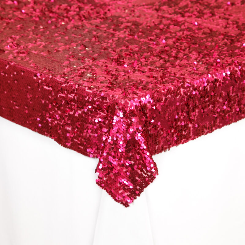 Sobre mantel de Lentejuelas Fucsia Cuadrado