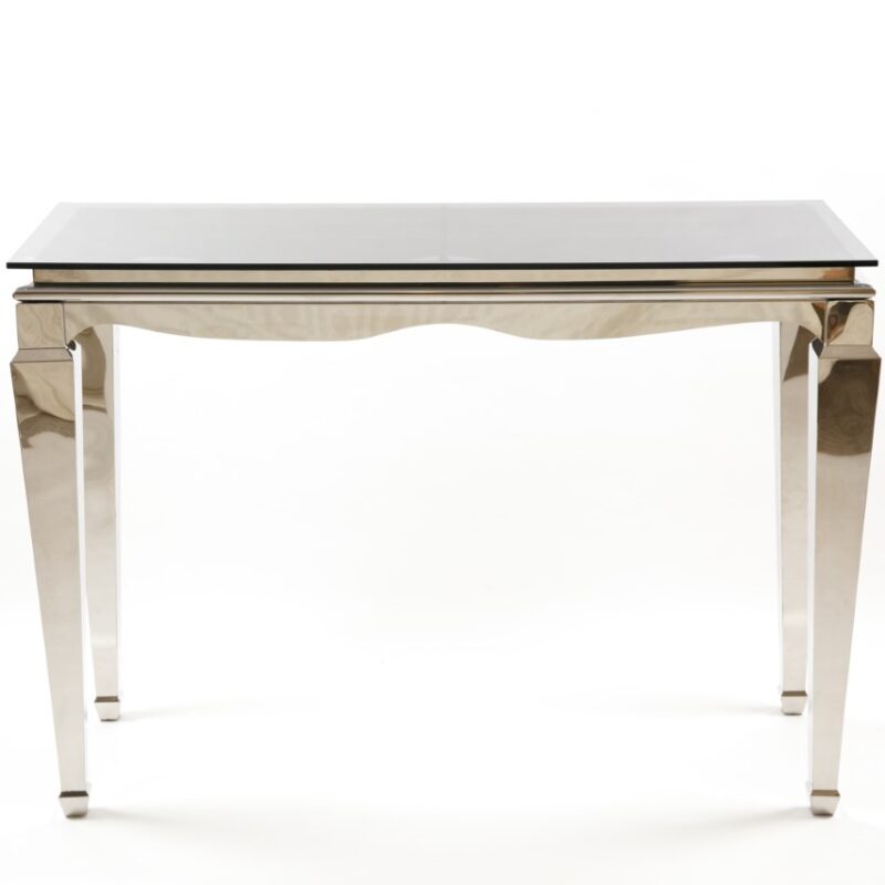 Mesa Coctelera Larga Plateada Con Espejo