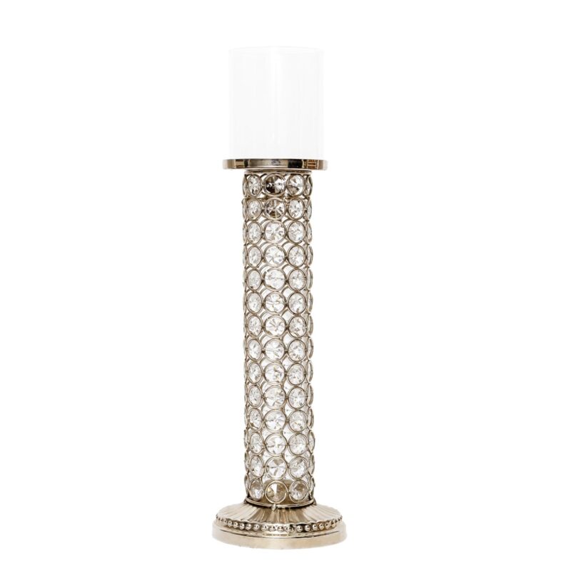 Base De Cristal Candelero Alto de Bolitas